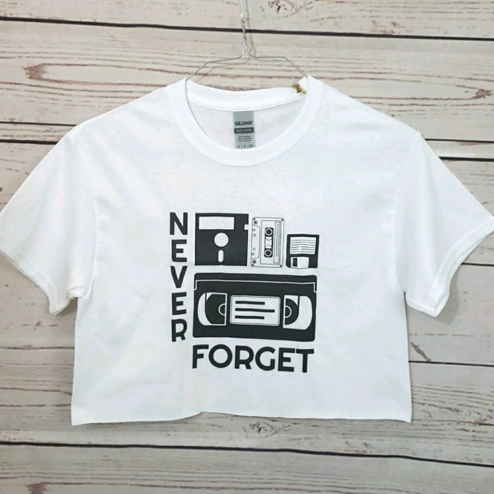 Retro♡Never Forget♡Cropped Tee